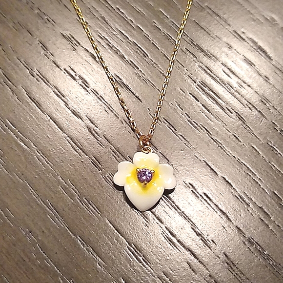 NEW Kate Spade Precious Pansy Pendant Necklace - Picture 4 of 7